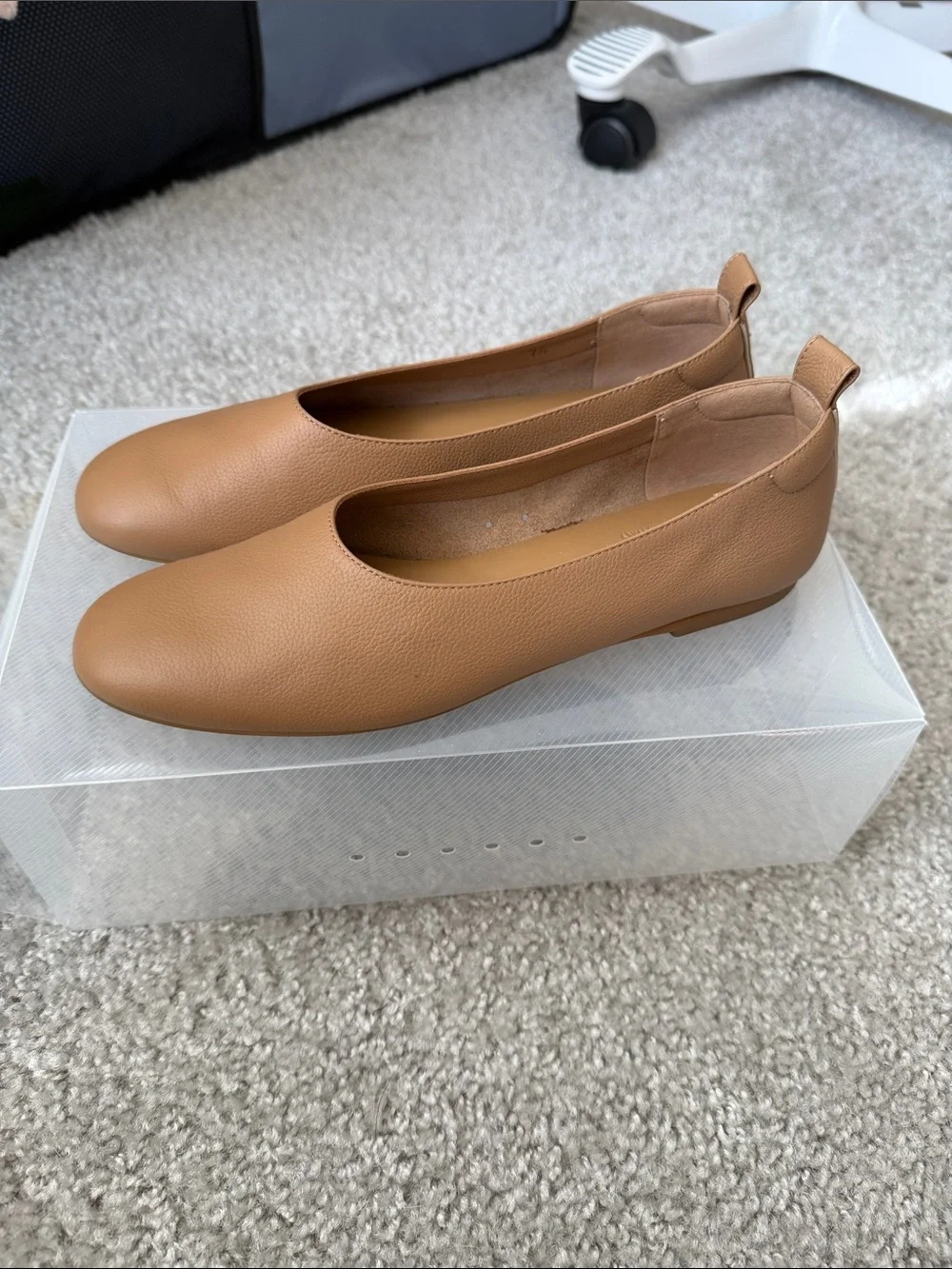 Everlane Caramel Leather Ballet Flats THE DAY GLOVE